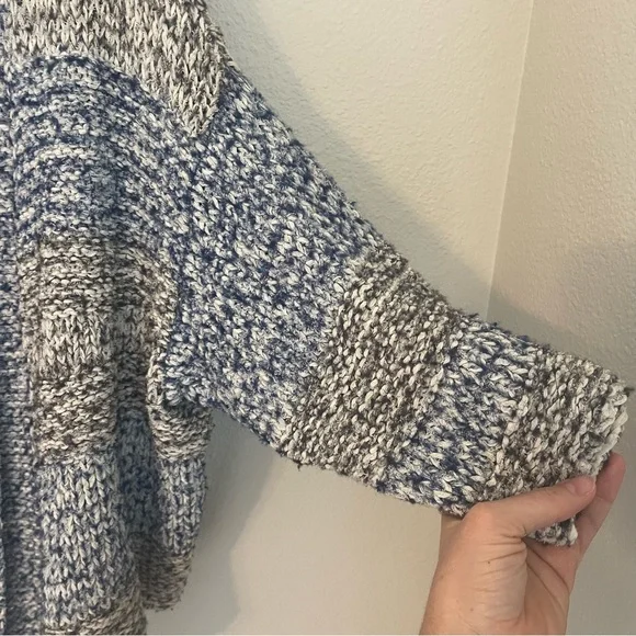 Vince chunky knit open front cardigan Size M/L blue and gray - Picture 6 of 13